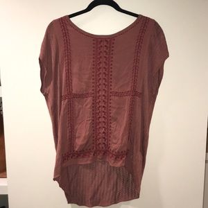 Lucky Brand Pink High-Low Shirt